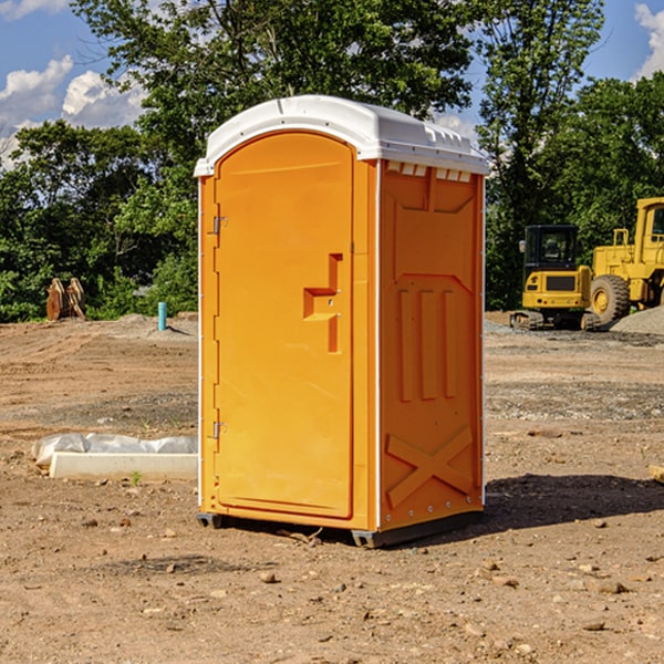 how often are the porta potties cleaned and serviced during a rental period in Conrad